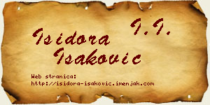 Isidora Isaković vizit kartica
